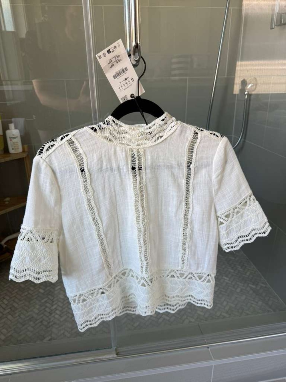 SET OF ZARA OUTFIT $79 SHIRT AND $119 SKIRT CROCHET ZW COLLECTION ECRU - Picture 9 of 12